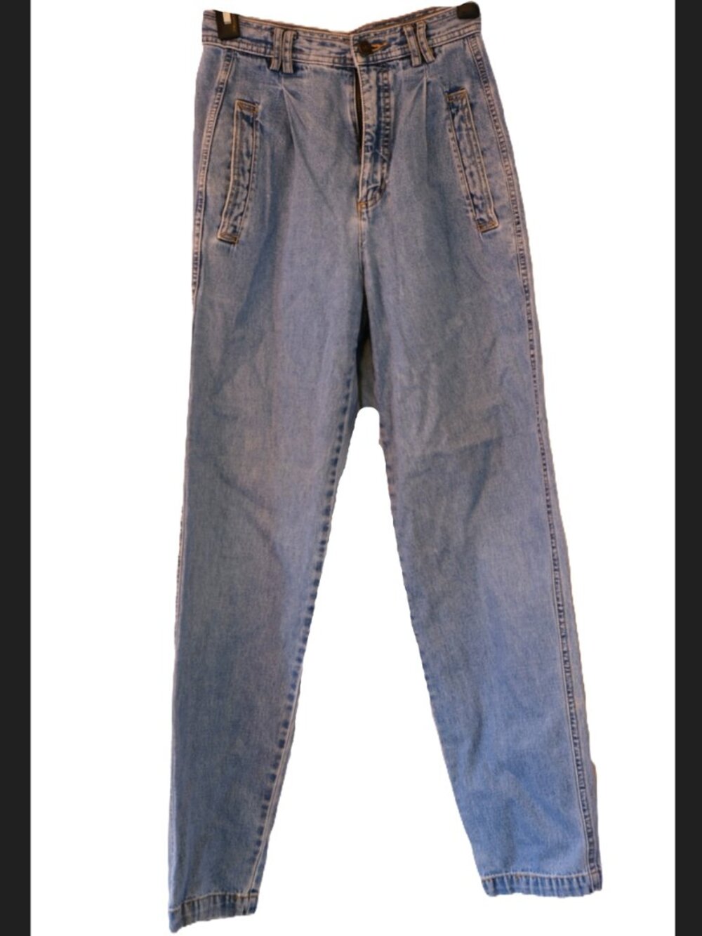 Vintage 90s Liz Wear Light Wash Straight Leg Jeans | Unique Slanted Pockets | Si
